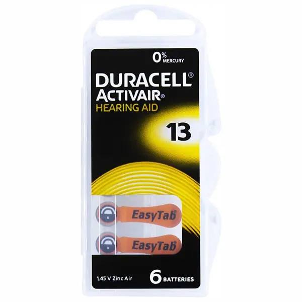13 numara turuncu kodlu Duracell işitme cihazı pili
