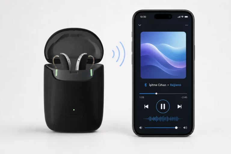 İşitme cihazının telefonla Bluetooth üzerinden ses aktarımı bağlantısı