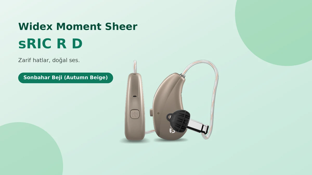 Widex Moment Sheer sRIC R D şarjlı RIC işitme cihazı Sonbahar Beji rengi