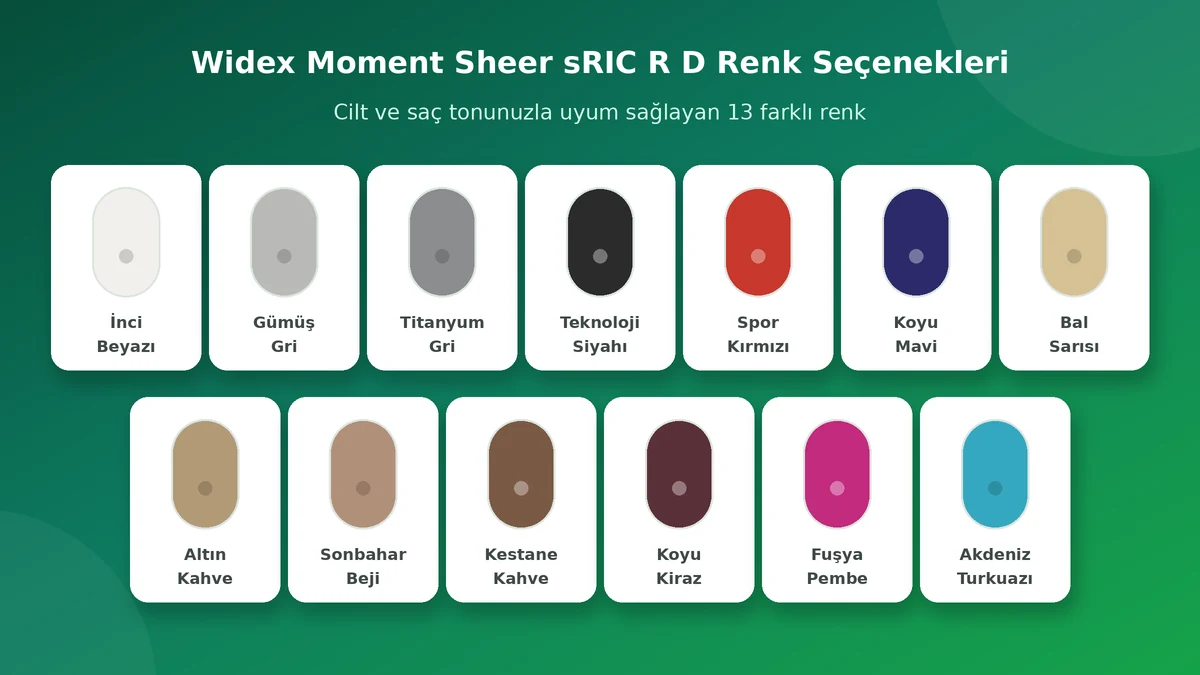 Widex Moment Sheer sRIC R D 13 farklı renk seçeneği